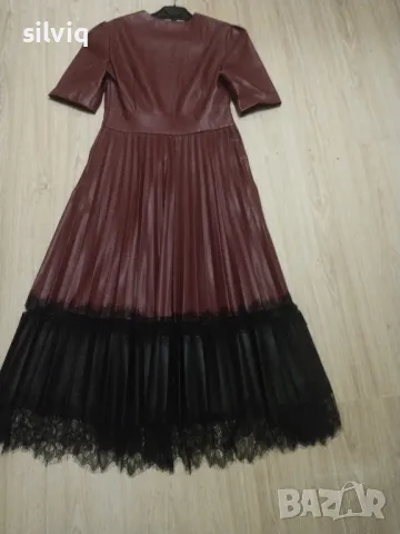 разкошна кожена рокля, снимка 2 - Рокли - 48265546