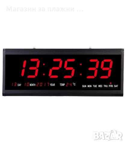 Голям стенен електронен часовник 48 х 19 см. - код 4819, снимка 5 - Друга електроника - 34263835