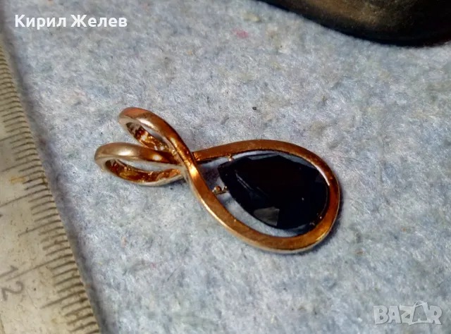 СТИЛНА ПОЗЛАТЕНА ВИНТИДЖ АРТ ВИСУЛКА МЕДАЛЬОН с ФАСЕТИРАН КРИСТАЛ 48806, снимка 6 - Колиета, медальони, синджири - 48161220