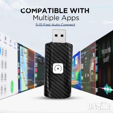 Безжичен адаптер за автомобил  MSXTTLY Carplay, снимка 4 - Мрежови адаптери - 49728028