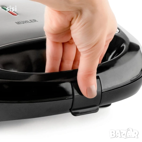 Уред за сандвичи и гофрети 2в1 Muhler MH-899D, грил плочa/ белгийска гофрета, снимка 4 - Други стоки за дома - 54220255