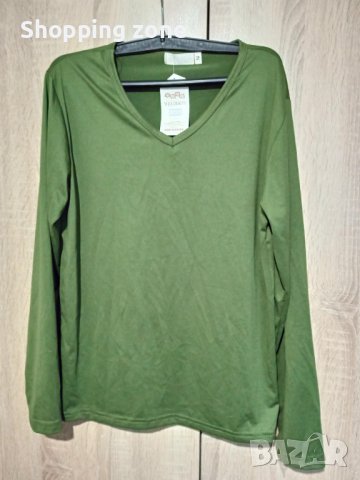 Маслено зелена тънка блуза с дълги ръкави, снимка 2 - Блузи с дълъг ръкав и пуловери - 40701435