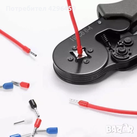 Клещи за кримпване на кабелни обувки 180 мм, 0.25 - 10 кв.мм, BIGSTREN 23271 + 500 обувки, снимка 7 - Клещи - 52424758