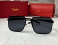 Cartier висок клас мъжки слънчеви очила с дървени дръжки, снимка 3