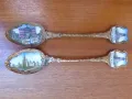 Сувенирни лъжички 2 бр с емайл Москва 1970 г , снимка 1