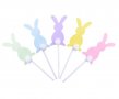 5 бр заек Зайче Зайчета картонени цветни топери Вликден украса декор за мъфини торта парти декор, снимка 1
