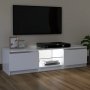 ТВ шкаф с LED осветление, бял, 120x30х35,5 см