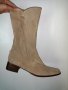 №39 ONLY дамски обувки боти ботуши от естествена кожа велур в бежов цвят-подарък при поръчка над 7лв, снимка 16