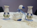 порцеланов прекрасен сет свещници с фигура на пате , снимка 3
