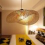 Голяма Винтидж висяща лампа, полилей E27, ретро  лампа от бамбук, снимка 1