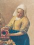Маслена картина/Млекарката-Ян Вермеер,1658(старо копие)/, снимка 6