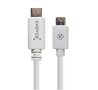 Кабел, бързо зареждане, бял, MICRO USB(м)/TYPE-C(м), 1m, 2A, снимка 1 - USB кабели - 42348468