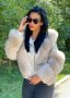 Луксозно палто от Агнешка кожа и естествен Лисица , снимка 1 - Палта, манта - 29971274