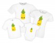 Семеен Комплект Тениски Summer pineapples family Ананас,Плод ,празник Изненада,