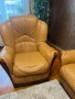Кожен диван с два фотьойла, снимка 4