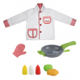 Униформа на готвач с аксесоари, червен/бял