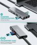 VAКO USB C Hub 9 in 2, 2K and 4K-HDMI, , 2xUSB 3.0, Ports,Type C PD,Gigablit Ethernet RJ45, SD/TF, снимка 3