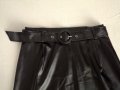 Дамска къса кожена пола с висока талия и колан р-р 34 и 38 (XS и M), снимка 5