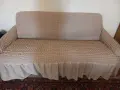 Продавам разтегателен триместен диван, фотьойли и табуретки , снимка 5
