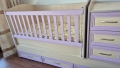 Детско/ бебешко легло (кошара) 3 в 1, с люлеещ се механизъм и матрак, снимка 8