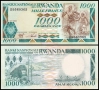 ❤️ ⭐ Руанда 1988 1000 франка UNC нова ⭐ ❤️, снимка 1
