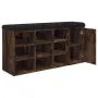 vidaXL Пейка за обувки, опушен дъб, 102x32x50 см, инженерно дърво, снимка 8