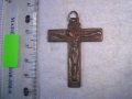 СТАРО МЕТАЛНО АРТ РАЗПЯТИЕ - КРЪСТЧЕ НАГРЪДНО 13198, снимка 4
