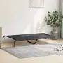 vidaXL Повдигнато легло кучета черно 150x90x20 cm Текстилен и стомана, снимка 3