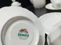 Стар български костен порцелан Бонония Нона лукс сервиз за чай , снимка 9