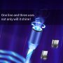 Магнитен светещ LED USB кабел Type-C micro USB Lighting за зареждане на смарт телефон, снимка 7