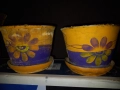 Керамични саксии с рисунка 2 броя, снимка 1