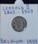 Монета Белгия - 50 Сантима 1899 г. Леополд II - Сребро