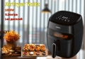 Фритюрник AirFryer , 1350W, 5.2л., LED дисплей, Горещ въздух, Таймер, до 200°C, Черен, снимка 3
