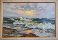”По вълните”, морски пейзаж с платноход, картина , снимка 8