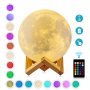 Нощна лампа луна с 3D форма,16 цвята и дистанционно, снимка 2