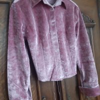 Шикозна НОВА Риза от Копринено Кадифе с дезайн тип Корсет на гърба, снимка 6 - Ризи - 35533041