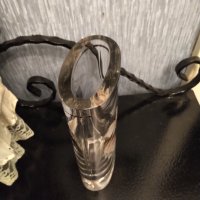 Арт Деко стъкло ,позлата ръчно изрисувана ваза, снимка 4 - Вази - 37871779