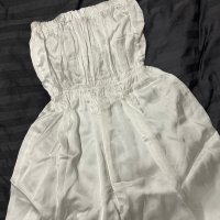 Бяла рокля без презрамки, снимка 1 - Рокли - 44329558