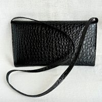 Черна лачена чанта +колан имитация на змийска кожа , снимка 3 - Чанти - 42048816