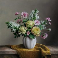 Гоблен Букет цветя по картина на Питер Вагеманс, снимка 4 - Гоблени - 32144869