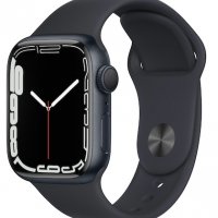 НОВ!!! Apple Watch 7, GPS, Корпус Midnight Aluminium 41mm, Midnight Sport Band , снимка 1 - Смарт часовници - 39158901