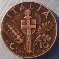 Монета 10 центесими 1938, снимка 1 - Нумизматика и бонистика - 33799411