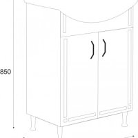 Шкаф за баня Рим долен 55 см на крака в комплект с умивалник НЕО/Код:P5501RM, снимка 2 - Шкафове - 44196854