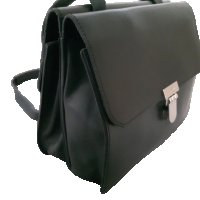 Poco Loco - интересна черна чанта от естествена кожа, снимка 2 - Чанти - 17666690
