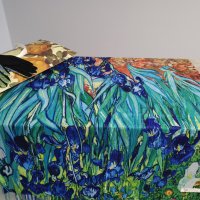 Кашмирен шал с принт на картина по творби на известни художници в комплект с ръкавици, снимка 9 - Шалове - 34079001