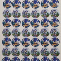 48 бр Соник Sonic лепенки стикери с надписи ръчна изработка подарък, снимка 1 - Други - 39802677