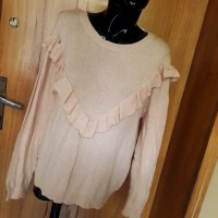  Светло прасковена блуза плетиво ХЛ, снимка 1 - Блузи с дълъг ръкав и пуловери - 34042965