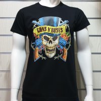 Нова мъжка тениска с дигитален печат на музикалната група GUNS N'ROSES, с череп, снимка 10 - Тениски - 27839016