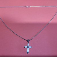 Сребърен синджир с кръстче (21), снимка 2 - Колиета, медальони, синджири - 37761423