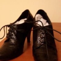 Обувки с връзки на ток, ест.кожа и велур с над 50% отстъпка, снимка 2 - Дамски обувки на ток - 29550427